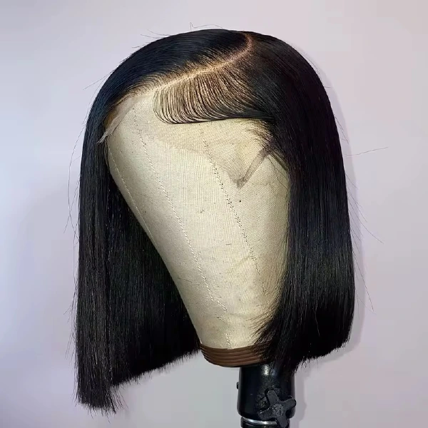 Wholesale 14AA BOB 4x4 SDD Glueless Bob Wig Human Hair 4x4 Bob Wigs Hair Doube Drawn Wigs