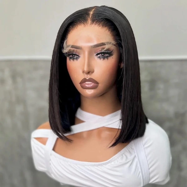 14AA SDD Natural Black 5x5 glueless bob wig