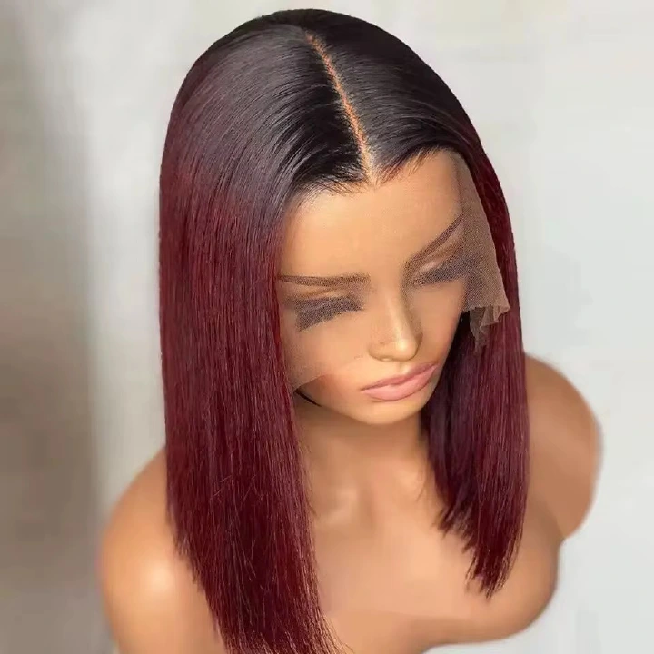 13AA 13x4 frontal bob wig in 99J and 1B/99J options