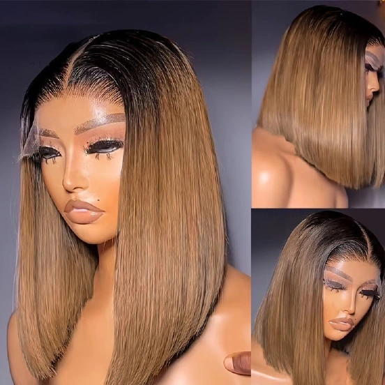13AA 1B/30 13x4 ombre lace-frontal bob wig