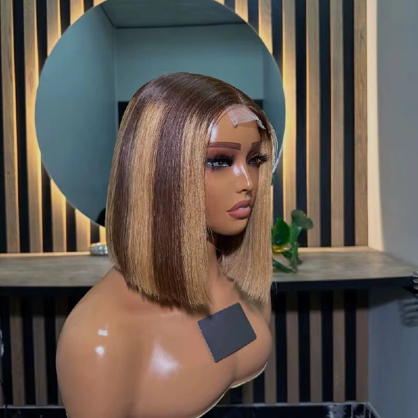 Vietnamese 10-inch 2x6 glueless bob wig colour options