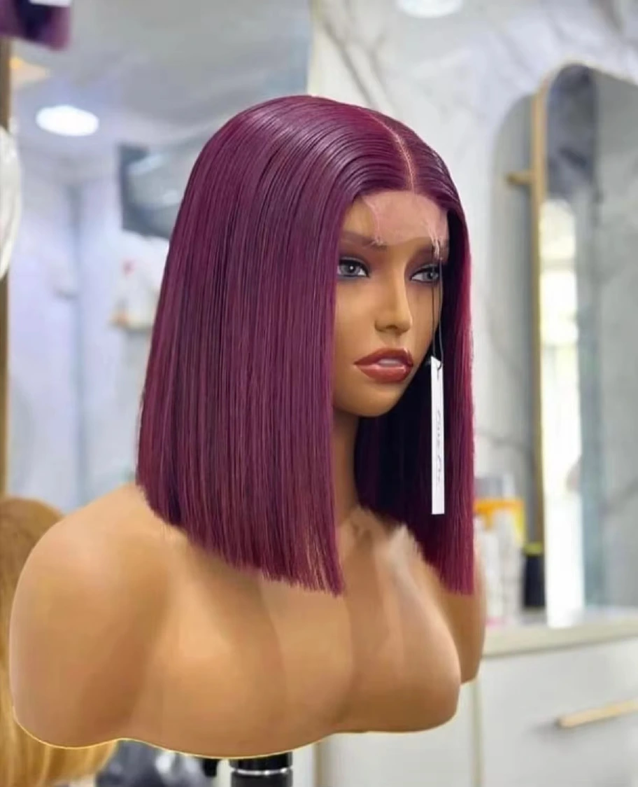 Vietnamese 10-inch 2x6 glueless bob wig colour options