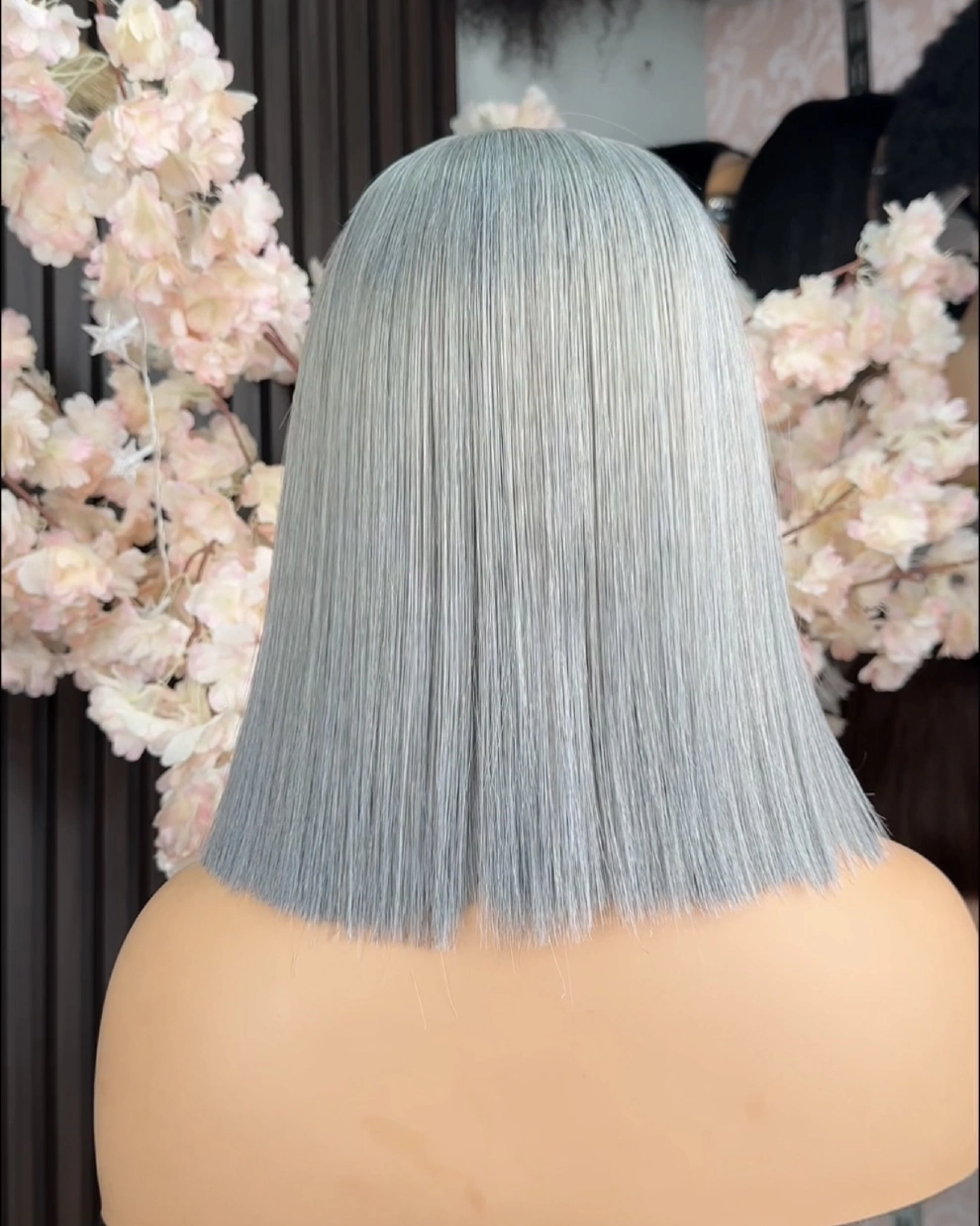 Vietnamese Grey 12-inch 5x5 glueless silky-straight bob