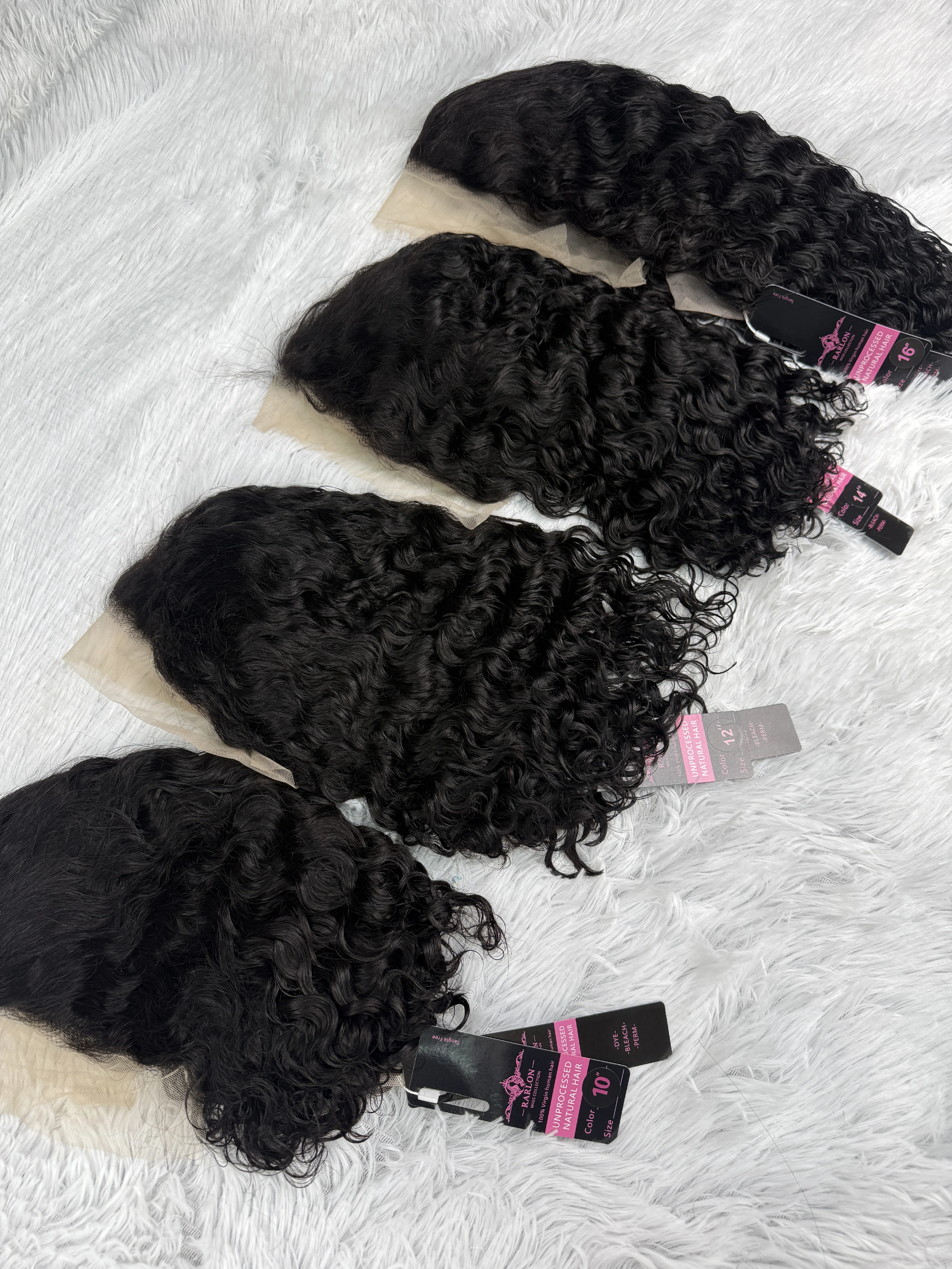 Sale-section 13A Natural Black 13x4 water-curly bob wig