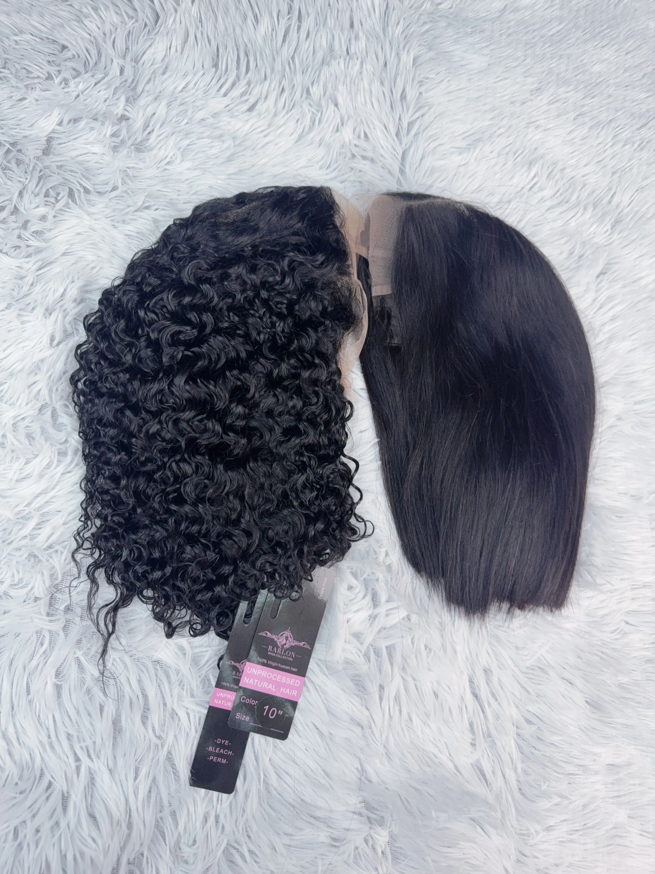 Combo of Vietnamese 10-inch 5x5 and 13AA 10-inch 13x4 wigs