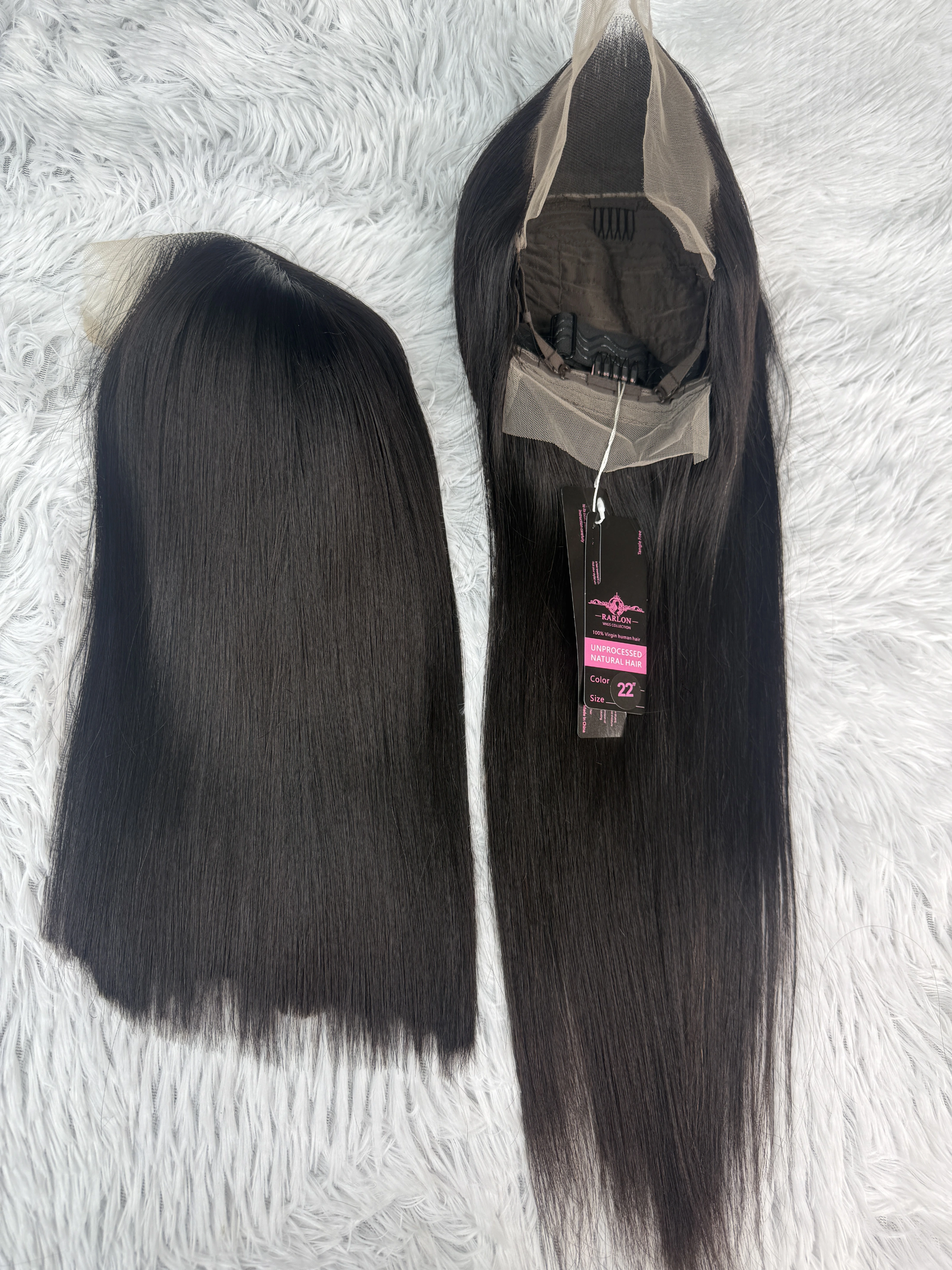 Combo of 15A Vietnamese 5x5 bob and 13AA straight 13x4 wig