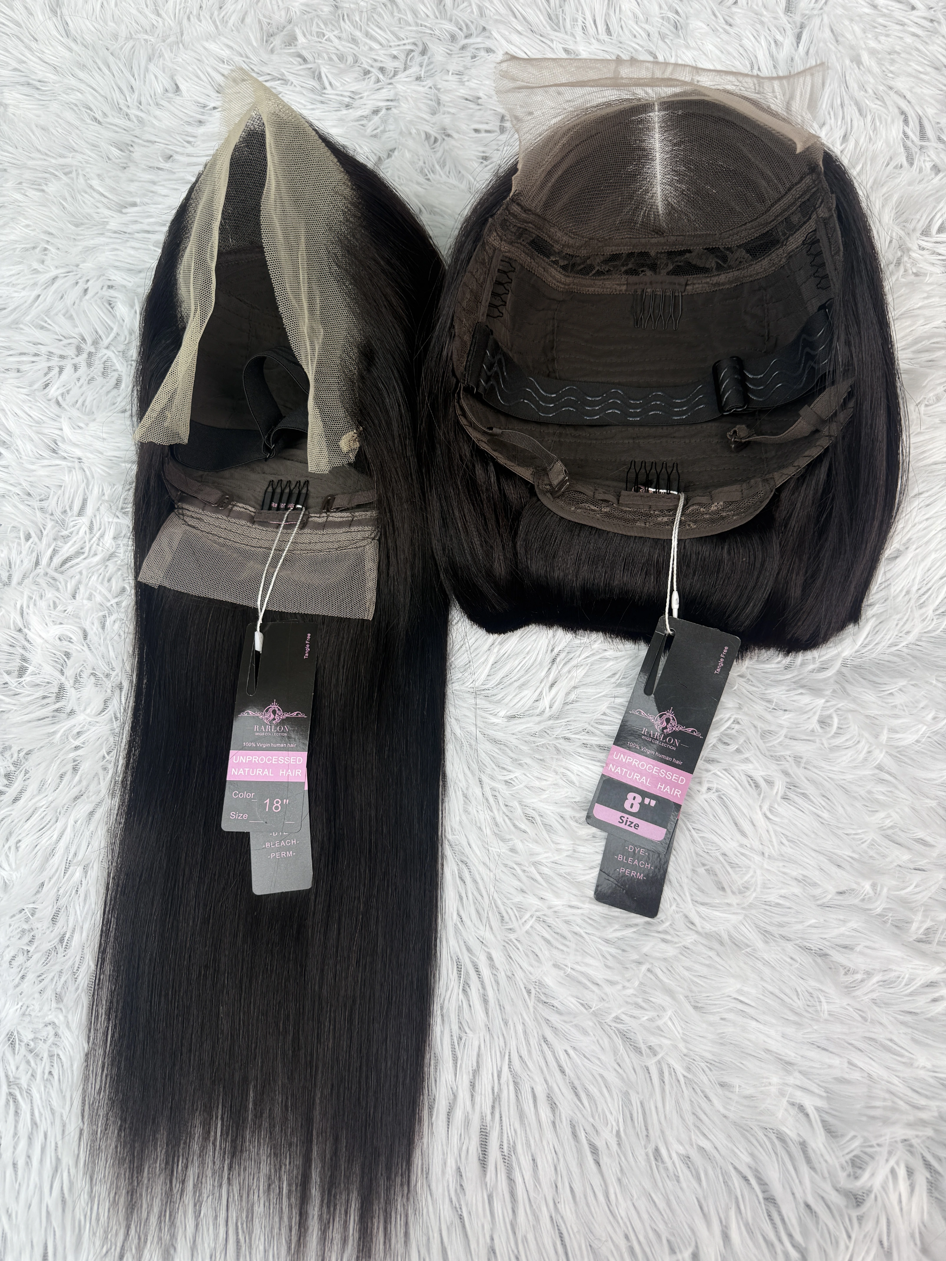 Combo of 15A Vietnamese 5x5 bob and 13AA straight 13x4 wig