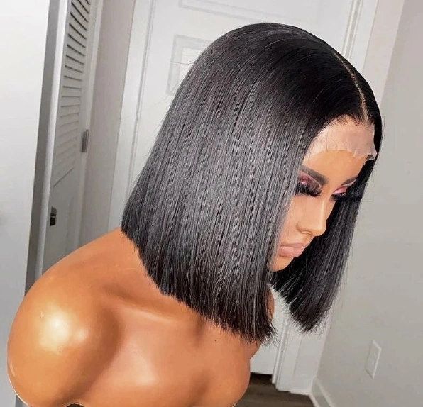 Vietnamese Natural Black 5x5 closure straight bob wig