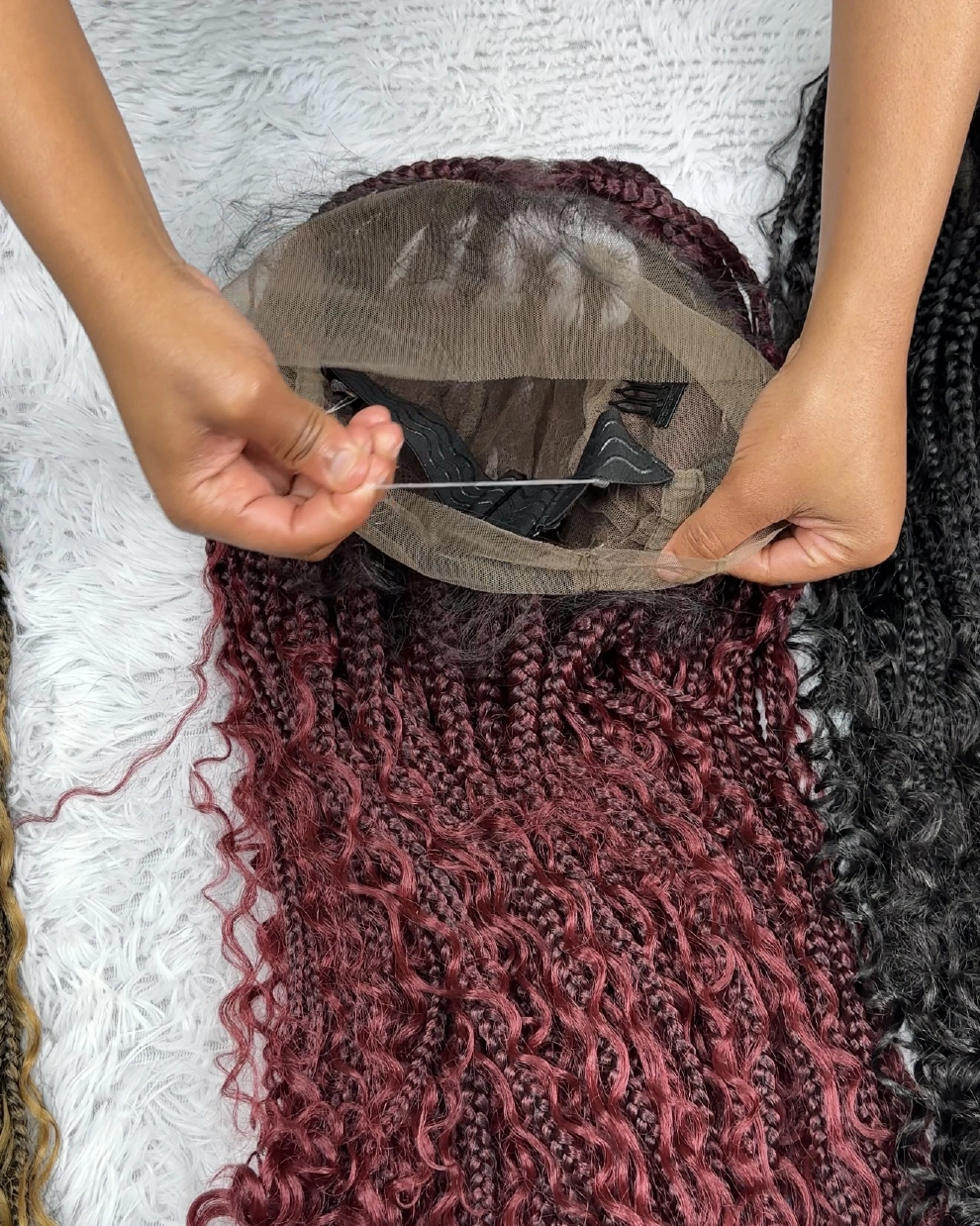 Wholesale Braid Lace 360 Full Frontal Wigs 36 INCH Color 1B & 1B/27 & 99J & #30 Synthetic