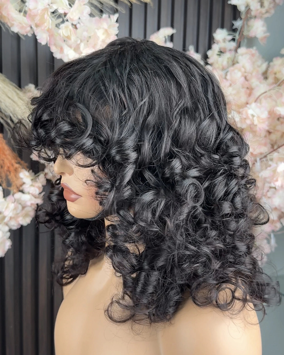 Wholesale 15A Vietnamese Bouncy 14 INCH Fringe Natural Color Wigs 